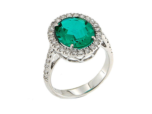 anello-oro-bianco-diamanti-smeraldo-ricristallizzato-crystal-ddonna-gioielli