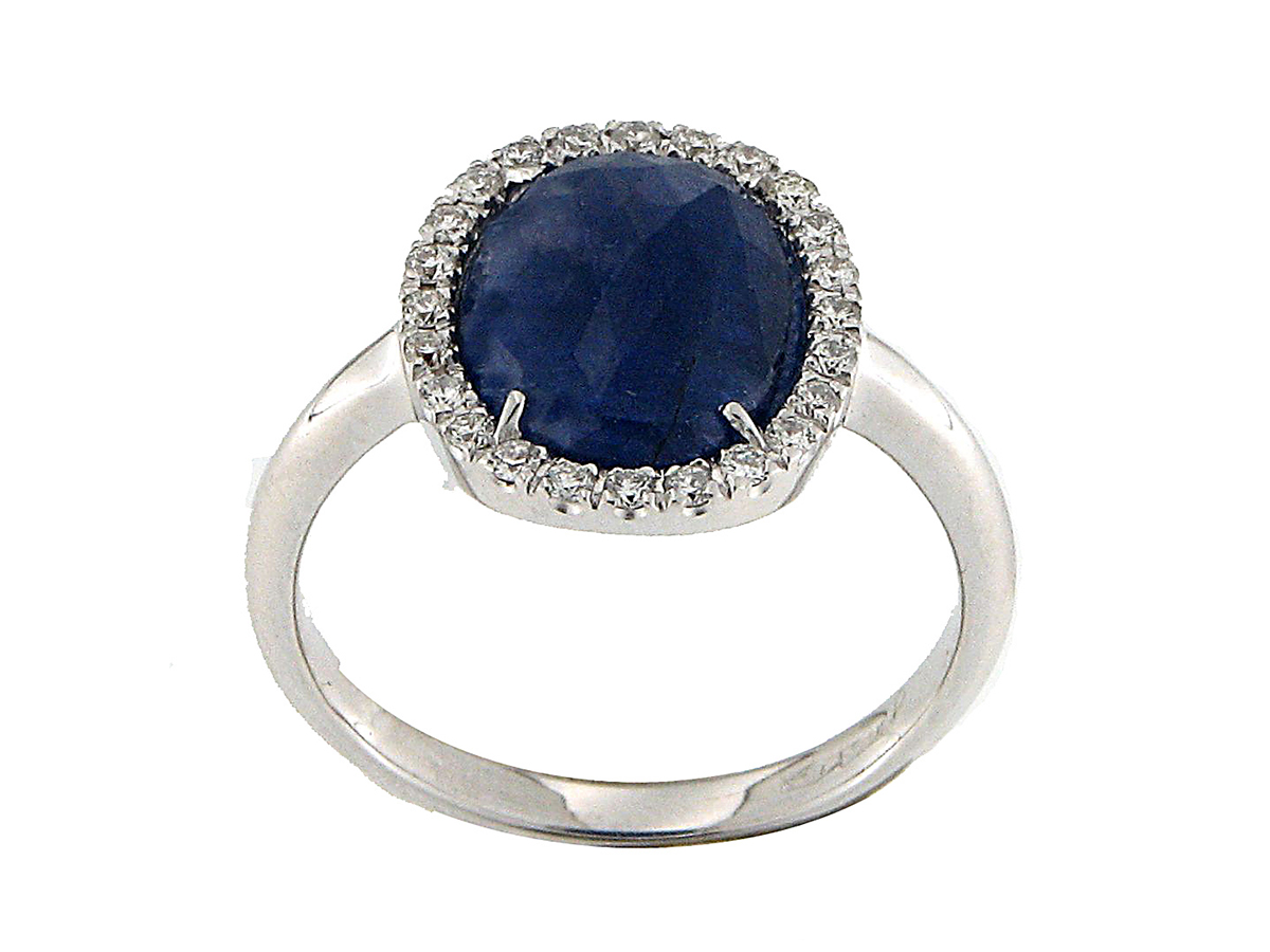 Orecchini A Cerchio Donna Argento 925 Con Zaffiro Blu E Diamante Bianco Naturale – Gioielli Eleganti