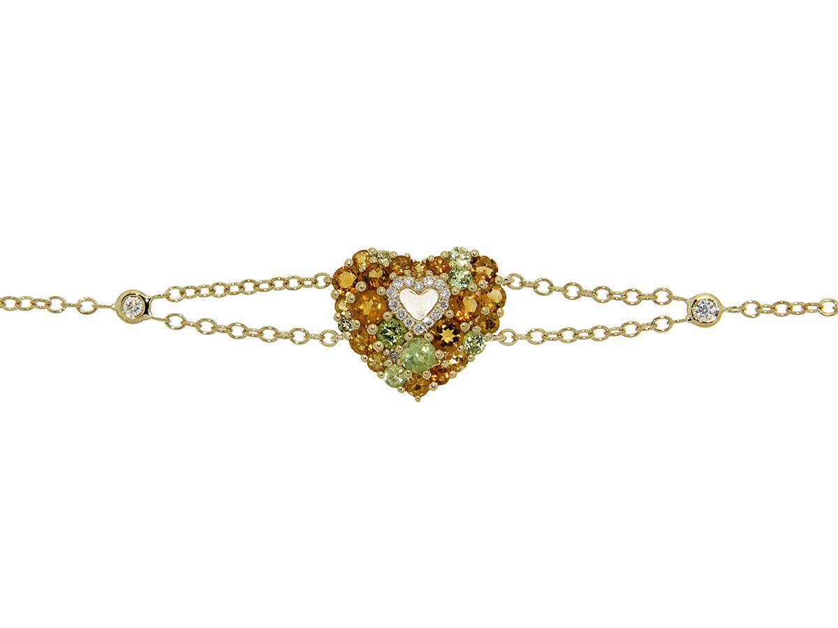 bracciale-oro-giallo-diamanti-peridoto-citrini-aurora-ddonna-gioielli