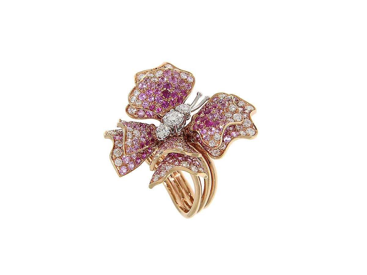 anello-oro-rosa-diamanti-zaffiri-rosa-butterfly-ddonna-gioielli